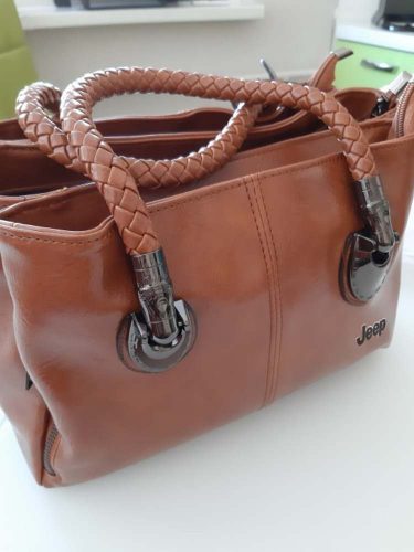 Triple Zipper Leather Hand Bag photo review