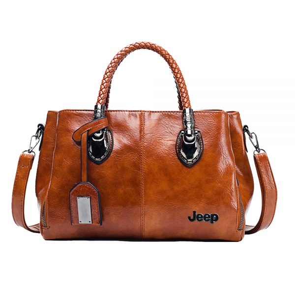 Triple Zipper Leather Hand Bag