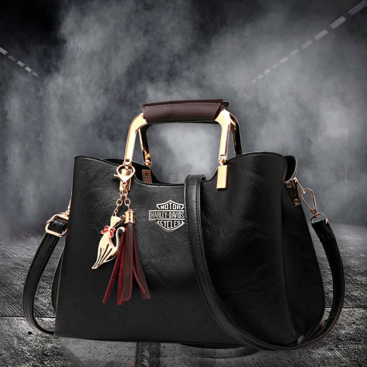 Customize Your Name with HARLEY DAVIDSON Luxury Leather Women Handbag