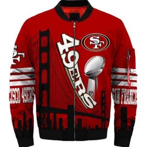 San Francisco 49ers Sport Bomber Jacket V51 On Sale - Tana Elegant