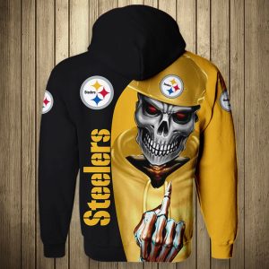 Men / Women Pittsburgh Steelers 3D Skull Hoodie, Pittsburgh Steelers  Hoodie, NFL Pittsburgh S