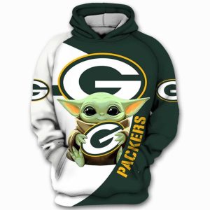 Green Bay Packers Baby Yoda 3D Hoodie V38 - Tana Elegant