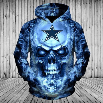 Dallas Cowboys Skull Hoodies 3D V56 On Sale - Tana Elegant
