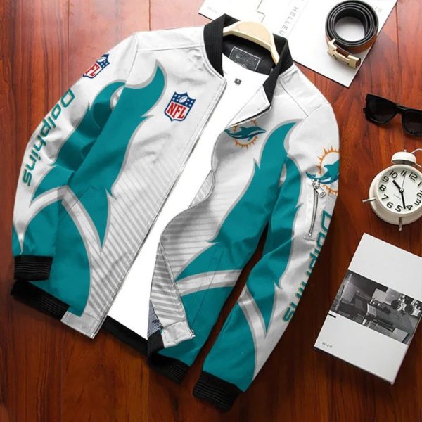 Miami Dolphins Bomber Jacket Custom V29