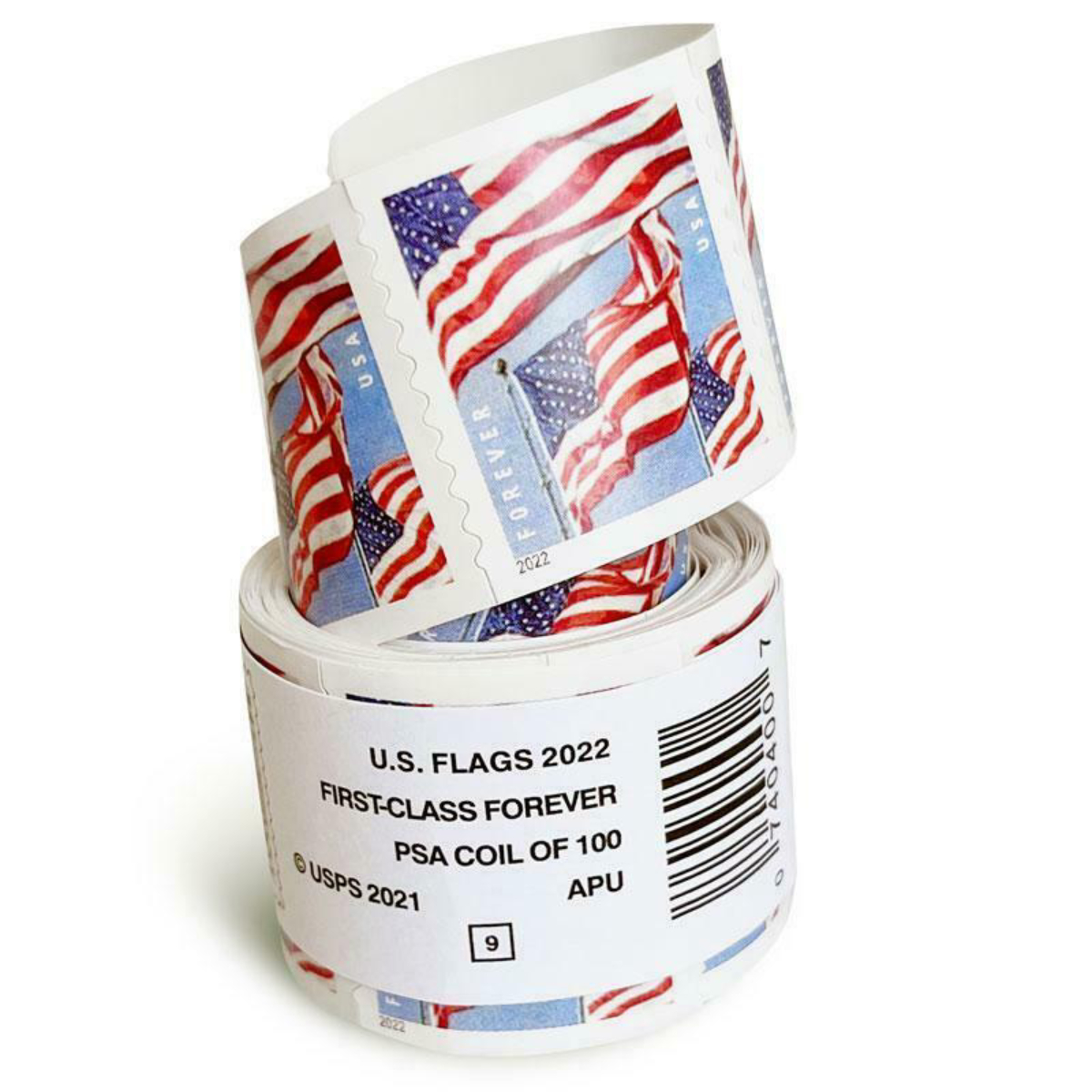 Forever Stamps 2022 U.S Flag USPS Stamps Coil of 100 PCS/Roll