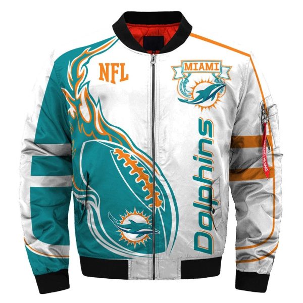 Miami Dolphins Bomber Jacket Custom Jacket V36