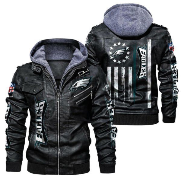 Philadelphia Eagles Favorite Flag Leather Jacket V26