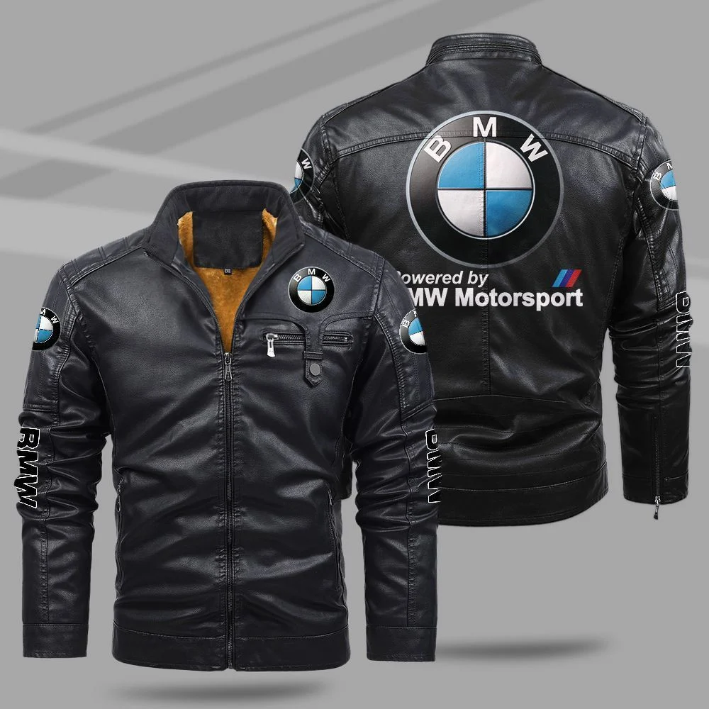 BMW Jacket BMW Fleece Leather Jacket V15 On Sale - Tana Elegant