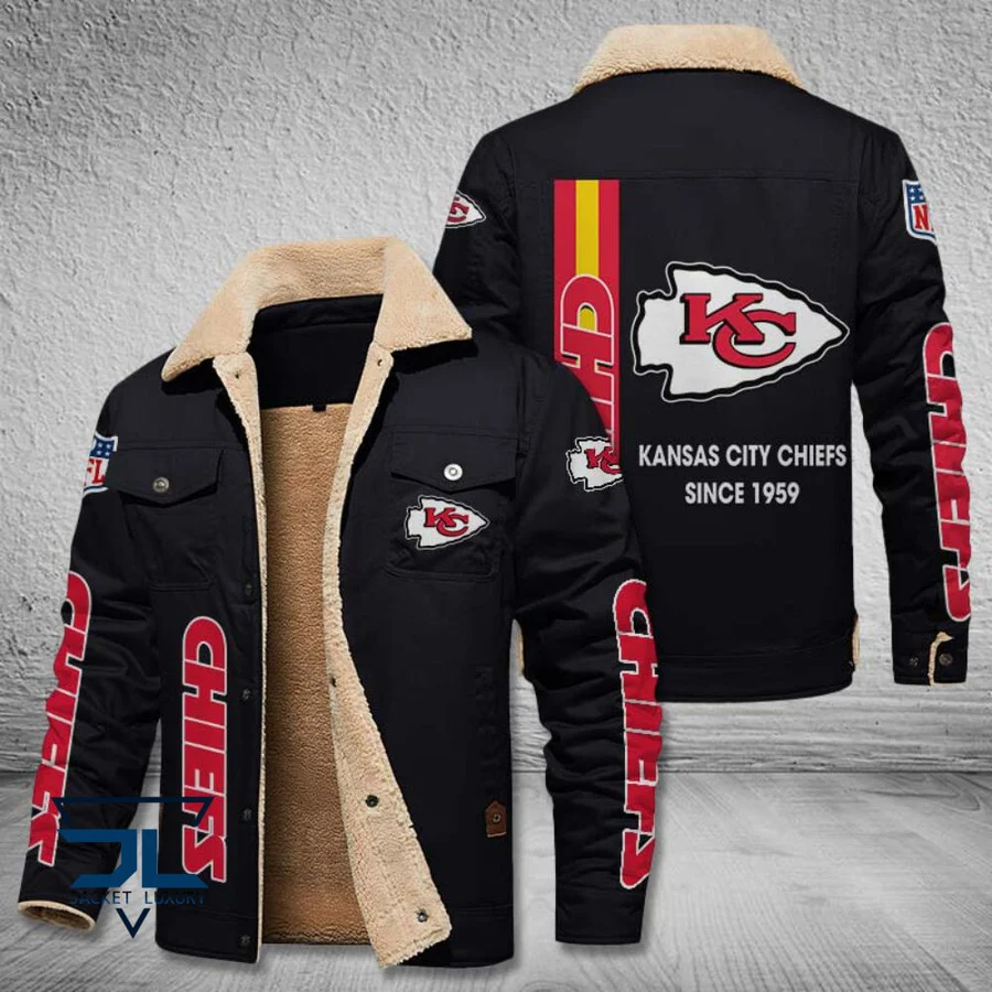 Kansas City Chiefs Fleece Leather Jacket V3116 On Sale - Tana Elegant