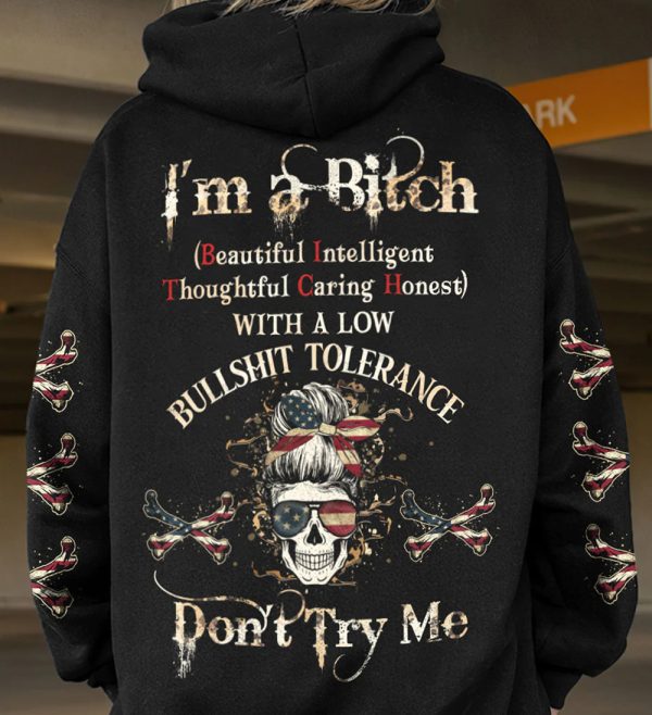 Skull Hoodies I'm a Bitch Don't Try Me T-Shirt Hoodie Leggings V51