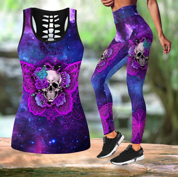 Skull Hoodies Skull Butterfly Graphics T-Shirt Hoodie Leggings V23