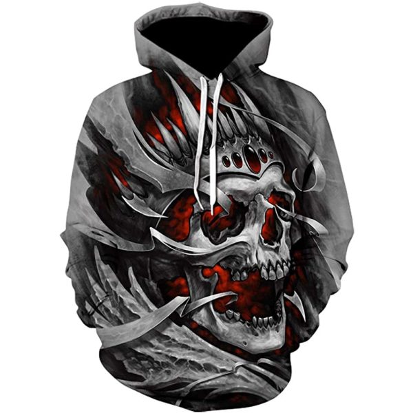 Skull Hoodies Novelty Skull Graphics T-Shirt Hoodie Sweatshirt V09