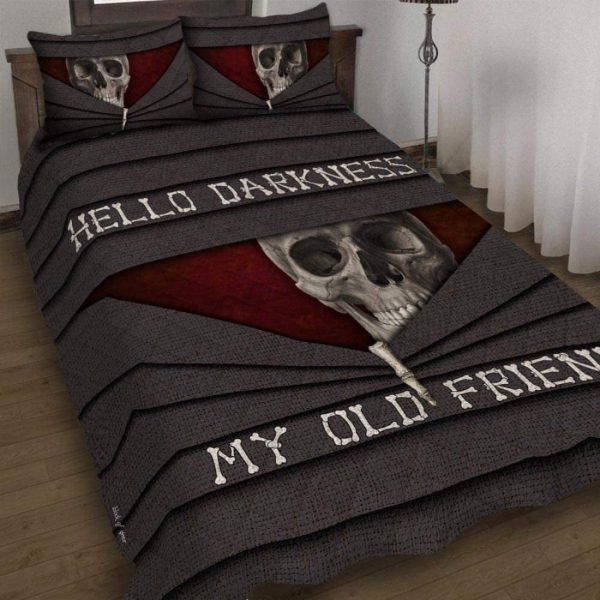 Hello Darkness My Old Friend Skull Bedding Set