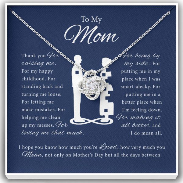 Thank You For Raising Me Love Knot, Mom Necklace, Mom Birthday Gift, Mother's Day Gifts