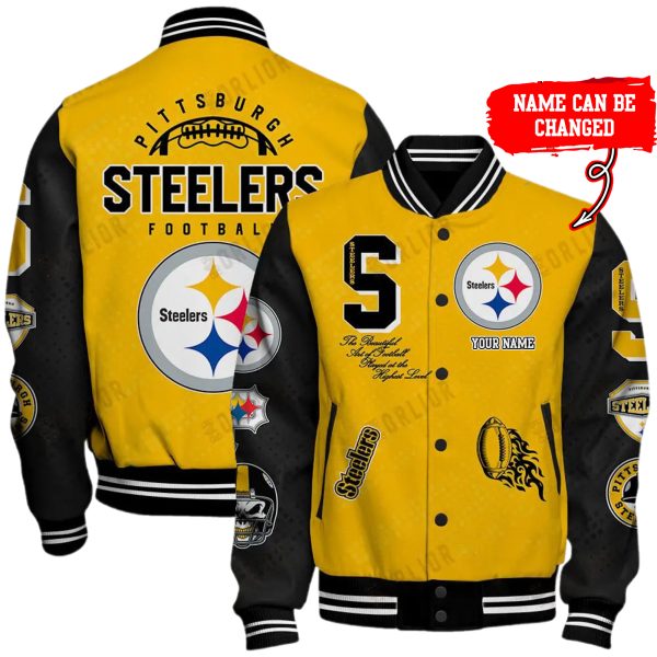 Customize Your Name With Pittsburgh Steelers Button Down Baseball Jacket Version 4