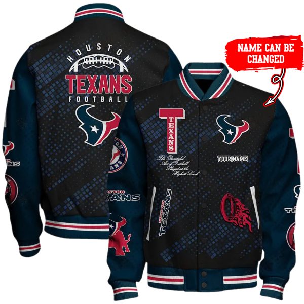 Customize Your Name With Houston Texans Button Down Baseball Jacket Version 4