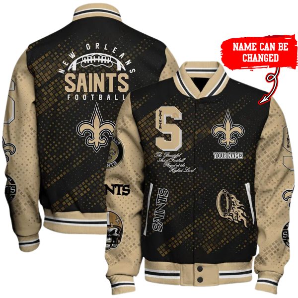 Customize Your Name With New Orleans Saints Button Down Baseball Jacket Version 4