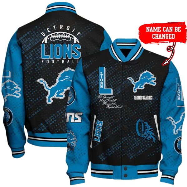 Customize Your Name With Detroit Lions Button Down Baseball Jacket Version 4