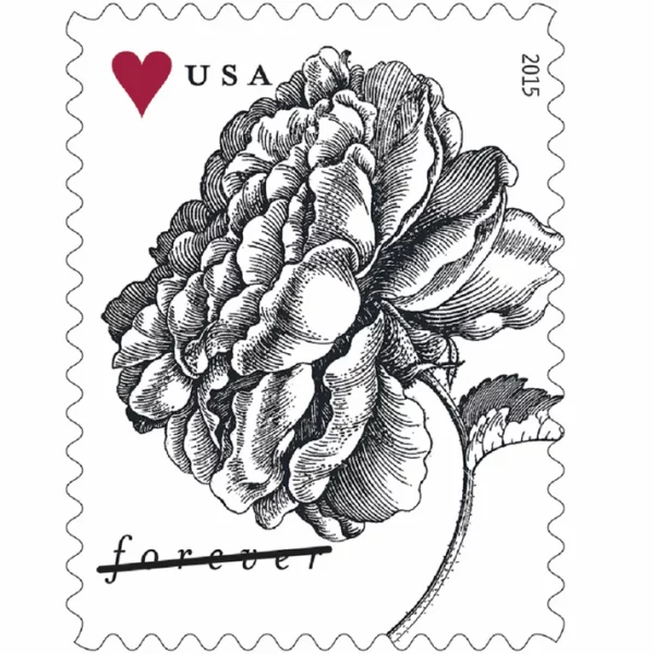 Forever Stamps Vintage Rose 2015 Stamps Coil of 100 PCS/Roll