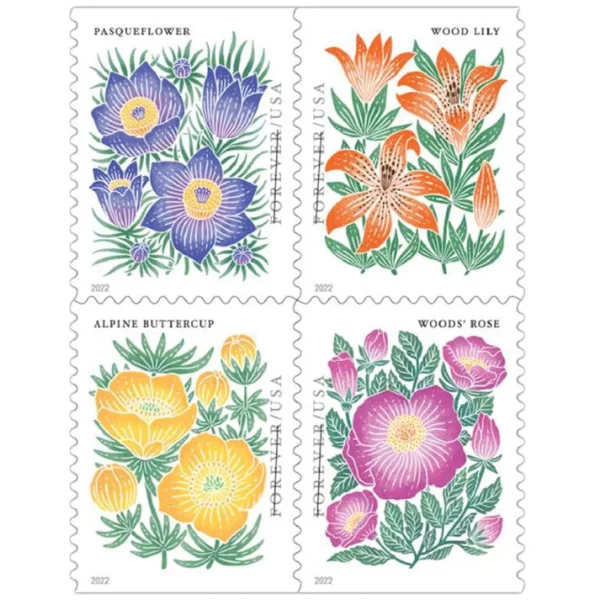 Forever Stamps Mountain Flora 2022 Stamps Coil of 100 PCS/Roll