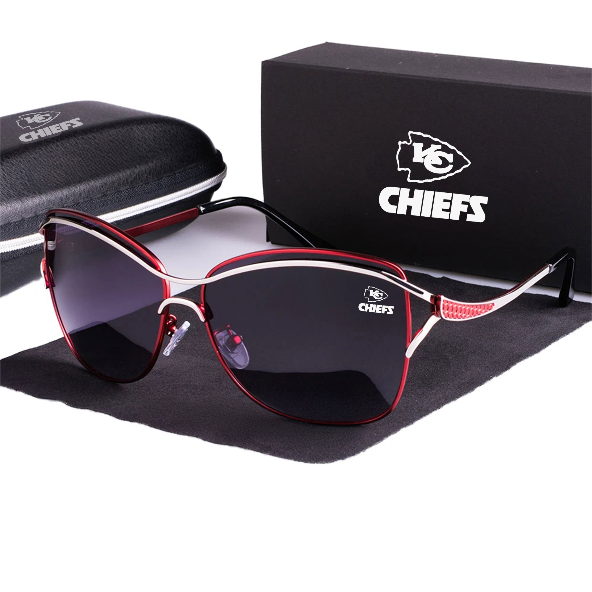 Kansas City Chiefs Women’s Polarized Sunglasses Luxury Fashion VS 44 NF