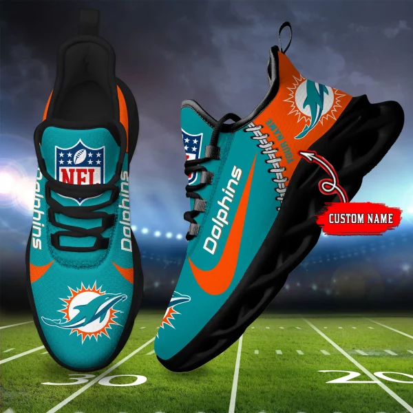 Miami Dolphins Shoes Custom Max Soul Shoes V16