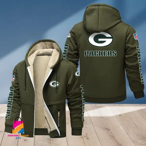 Green Bay Packers Multicolor Thickened Zipper Hoodies ANZTZH012