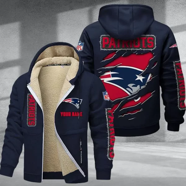 New England Patriots DMTZ0375 Thickened Zipper Hoodies