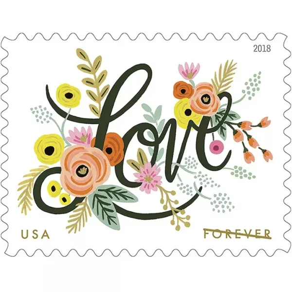 Forever Stamps Love Flourishes 2018 Stamps Coil of 100 PCS/Roll