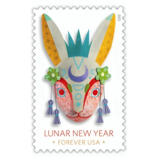 Forever Stamps Lunar New Year Of The Rabbit 2023 Stamps Coil of 100 PCS/Roll