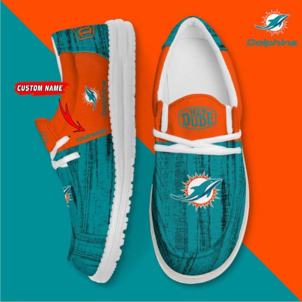 Miami Dolphins Personalized Hey Dude Shoes For Men And Women