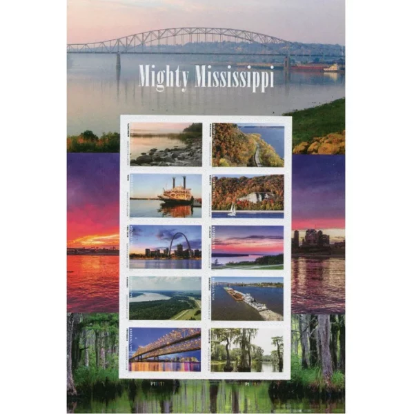 Forever Stamps Mighty Mississippi 2022 Stamps Coil of 100 PCS/Roll