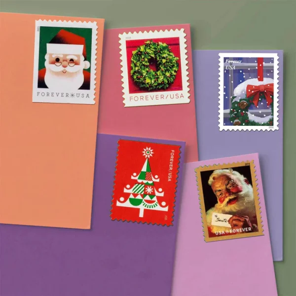 Forever Stamps Merry Christmas Bundle 2012-2021 Stamps Coil of 100 PCS/Roll