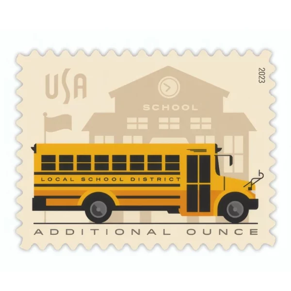 Forever Stamps School Bus 2023 Stamps Coil of 100 PCS/Roll