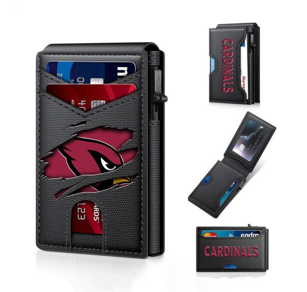 Arizona Cardinals – Football RFID Blocking Pop Up Card Holder, Fashion Card Case Wallet