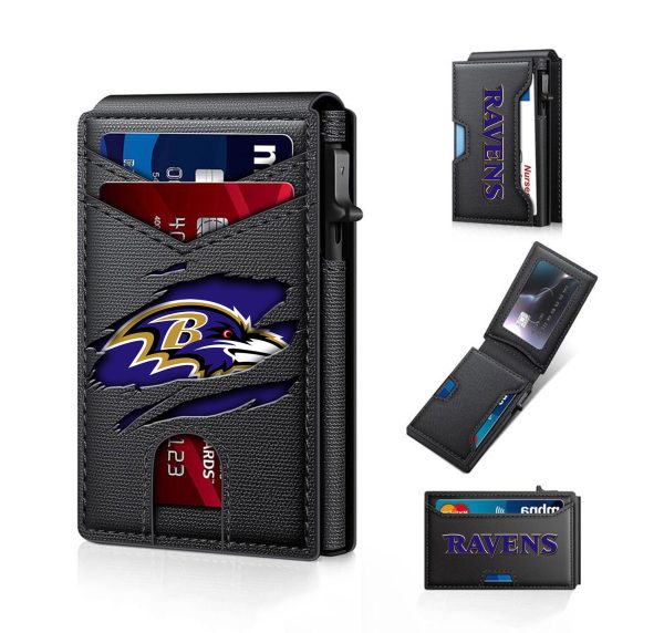 Baltimore Ravens – Football RFID Blocking Pop Up Card Holder, Fashion Card Case Wallet