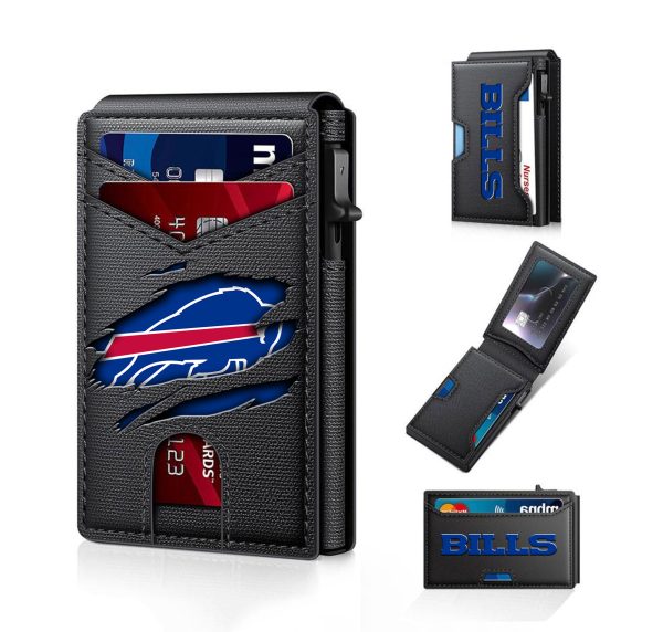 Buffalo Bills – Football RFID Blocking Pop Up Card Holder, Fashion Card Case Wallet