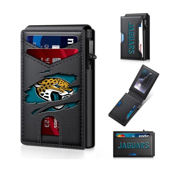 Jacksonville Jaguars – Football RFID Blocking Pop Up Card Holder, Fashion Card Case Wallet