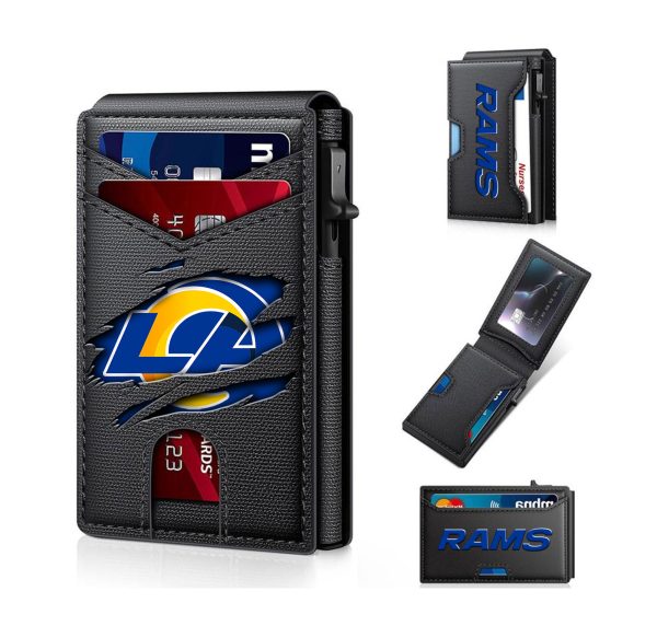 Los Angeles Rams – Football RFID Blocking Pop Up Card Holder, Fashion Card Case Wallet