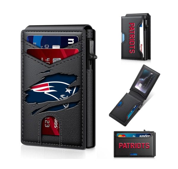 New England Patriots – Football RFID Blocking Pop Up Card Holder, Fashion Card Case Wallet