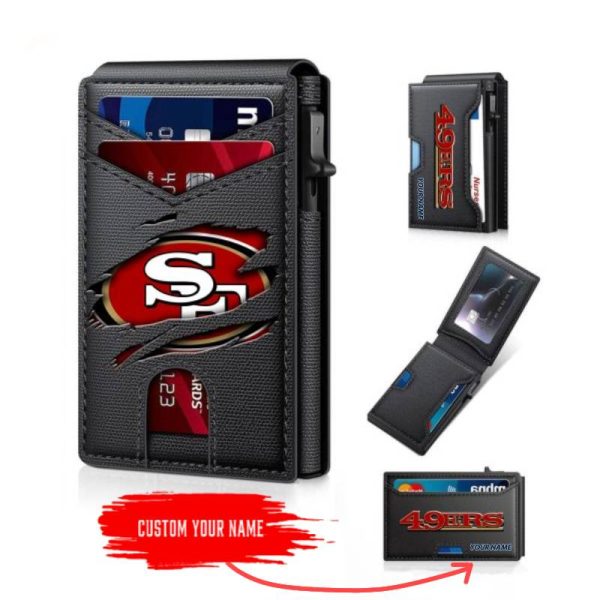 San Francisco 49ers – Custom Football RFID Blocking Pop Up Card Holder, Fashion Card Case Wallet